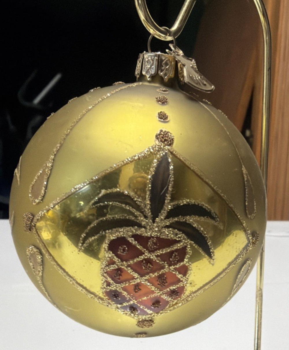 William Sullivan Collection WC Poland Mercury Glass Pineapple Green Ornament